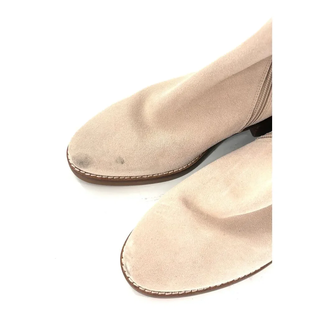Cole Haan Ramona Waterproof Ankle Bootie 10 Beige NWOT Suede Boots Academia Prep